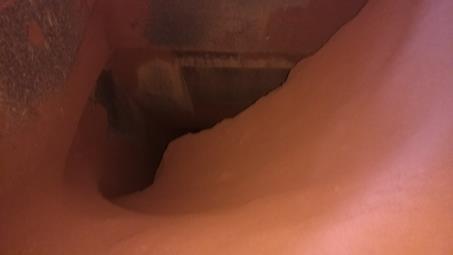 Tipper body interior before treatment